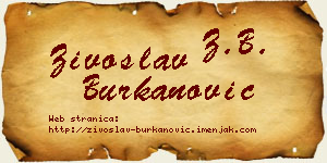 Živoslav Burkanović vizit kartica